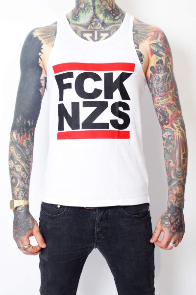 True Rebel Tank Top FCK NZS White