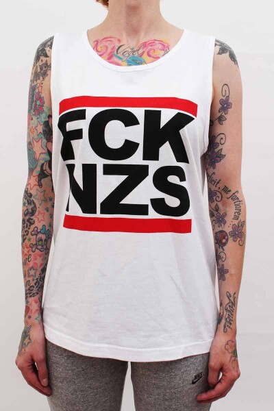 True Rebel Tank Top FCK NZS White