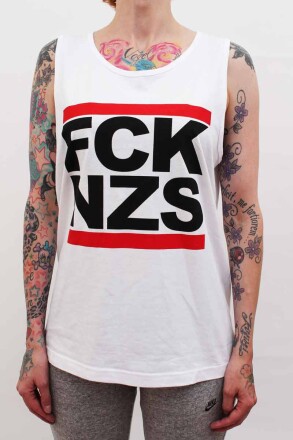 True Rebel Tank Top FCK NZS White